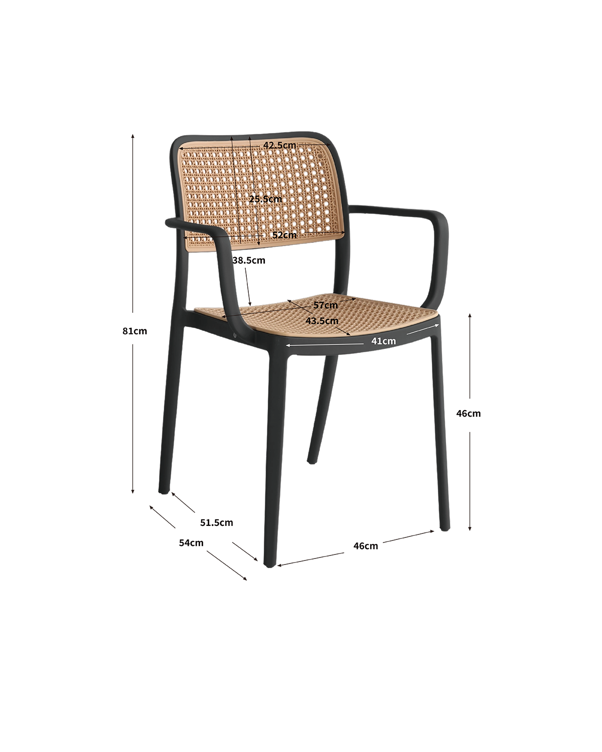 Set de 4 sillas con reposabrazos Tammy