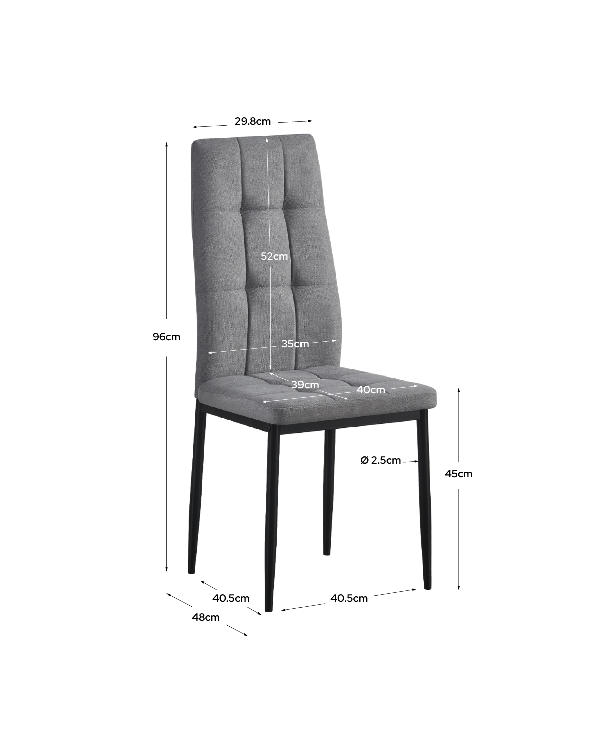 Set de 4 sillas de comedor tapizadas Leonor