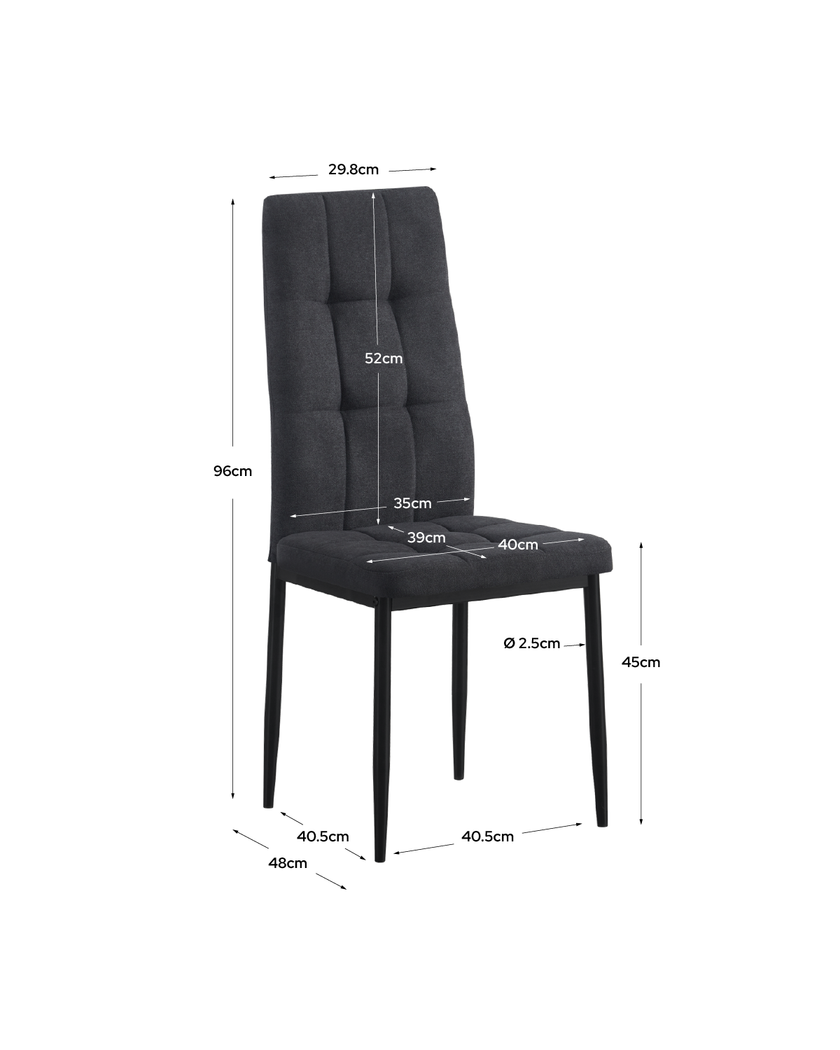 Set de 4 sillas de comedor tapizadas Leonor