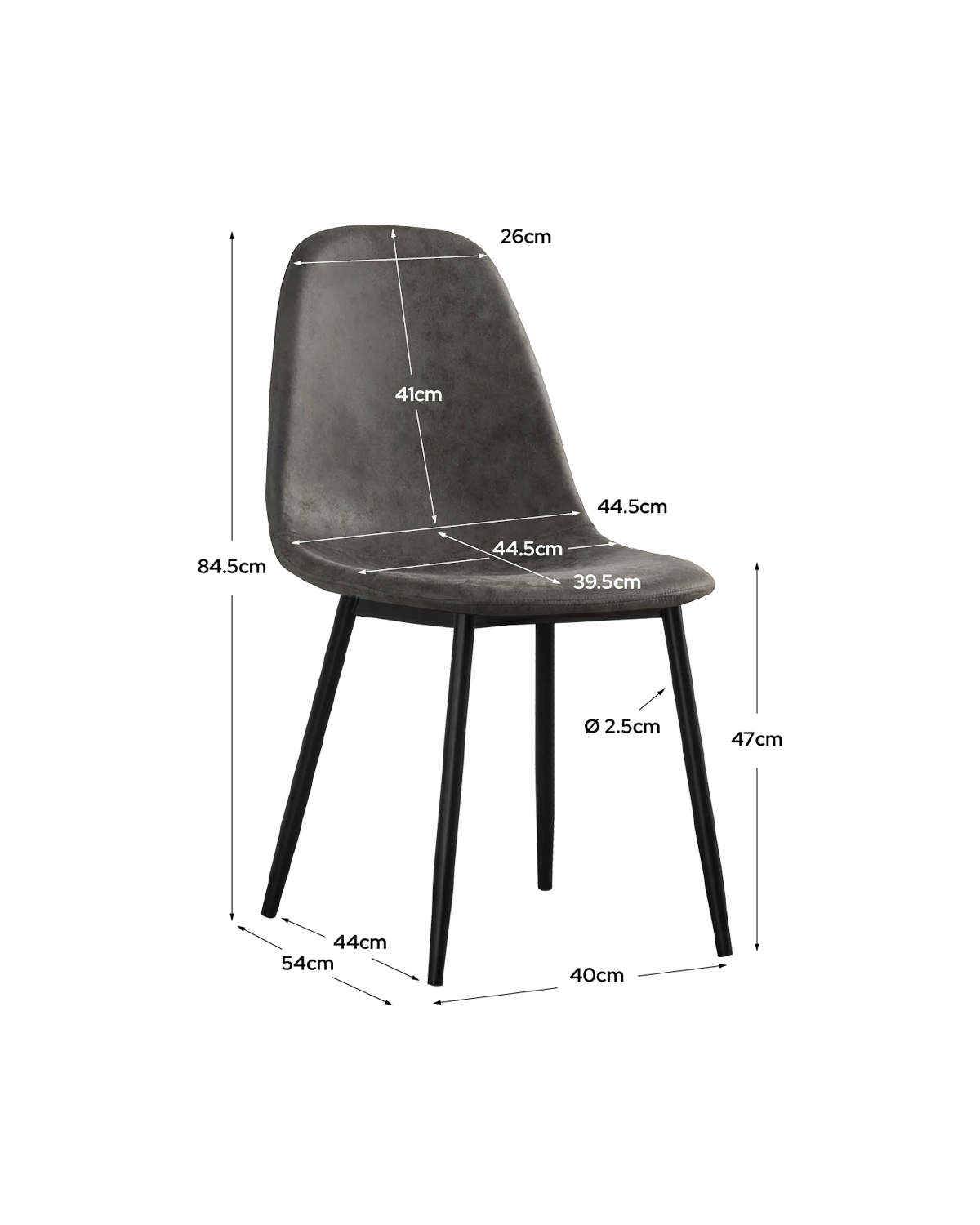 Set de 4 sillas de comedor tapizadas Deana