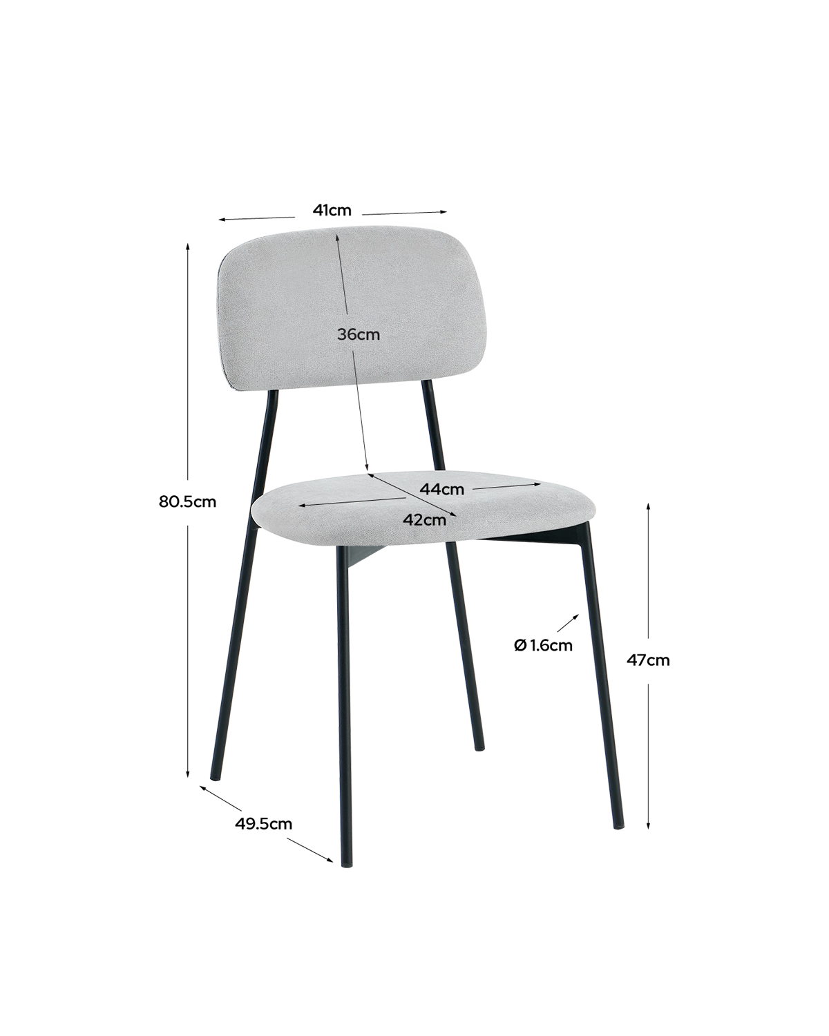 Set de 4 sillas de comedor tapizadas Bonnie