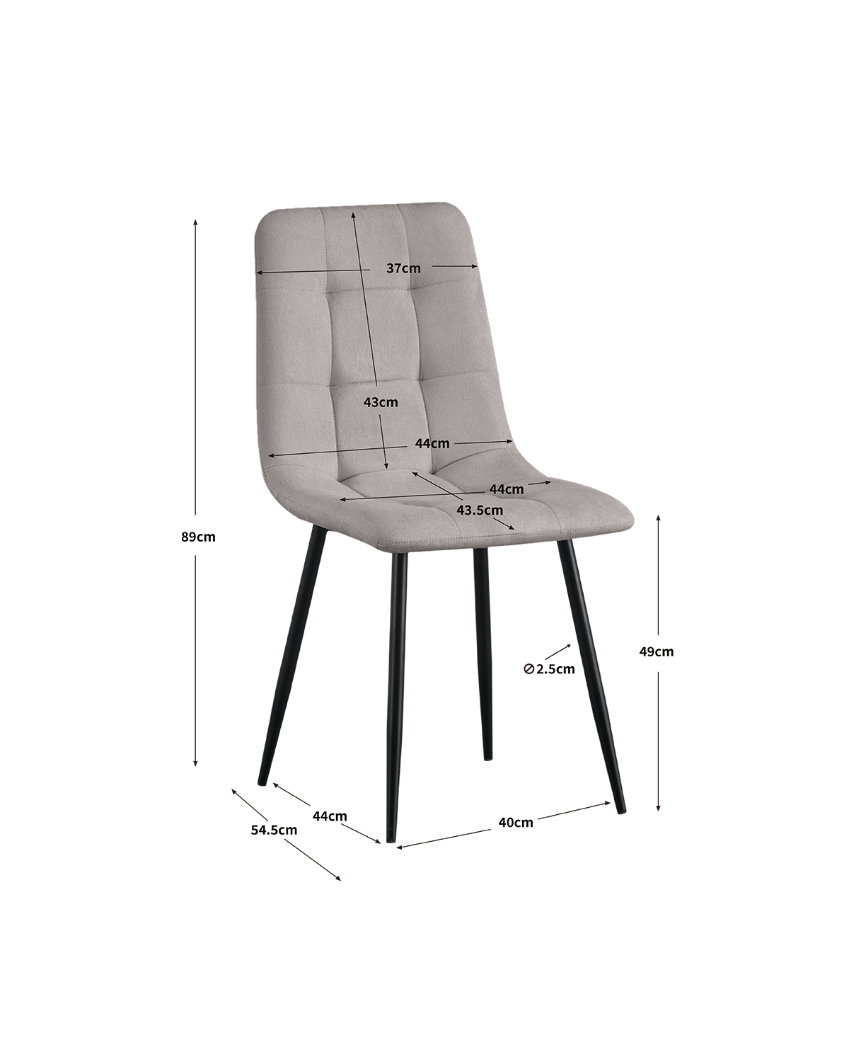 Set de 4 sillas de comedor tapizadas Shanna