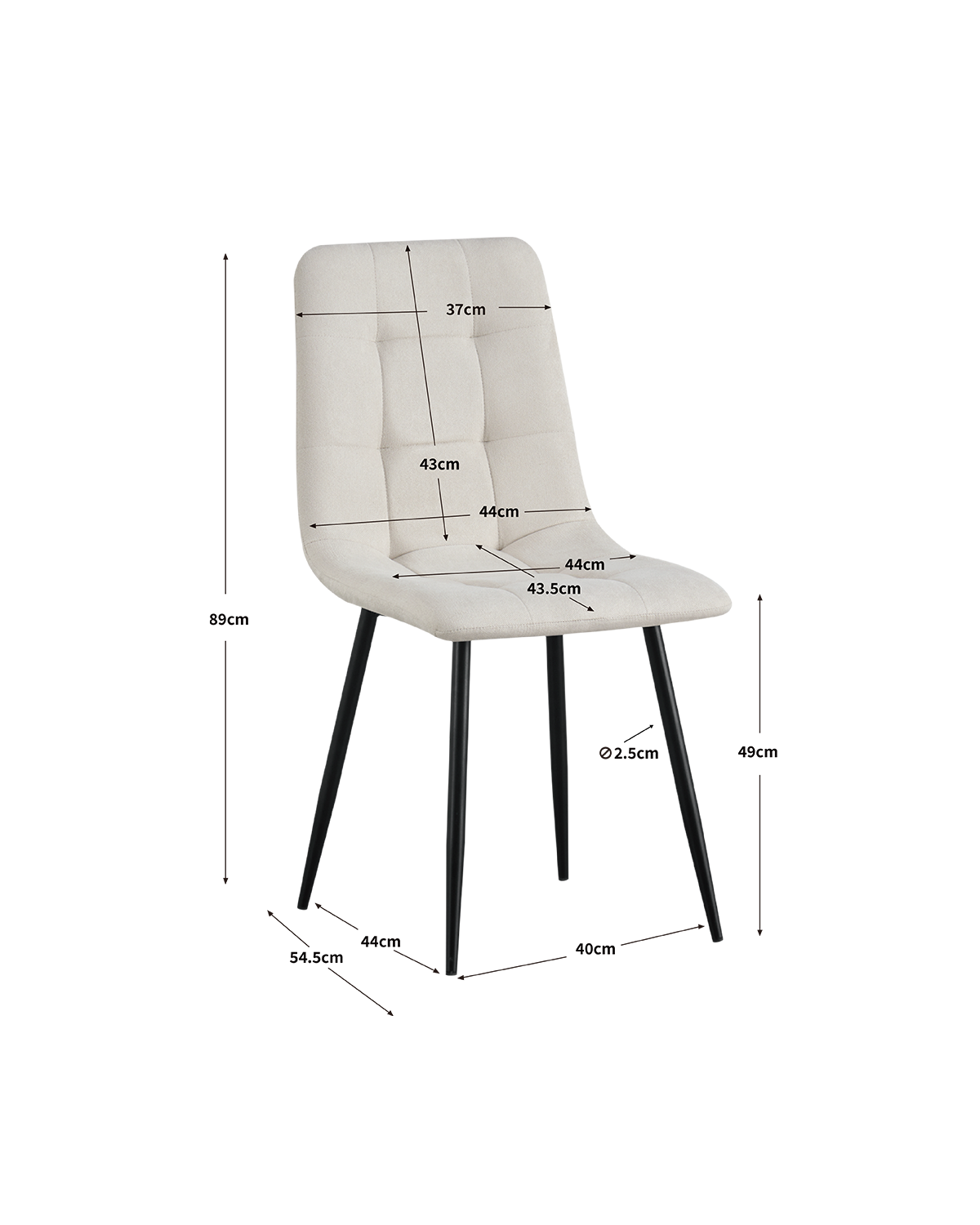 Set de 4 sillas de comedor tapizadas Shanna