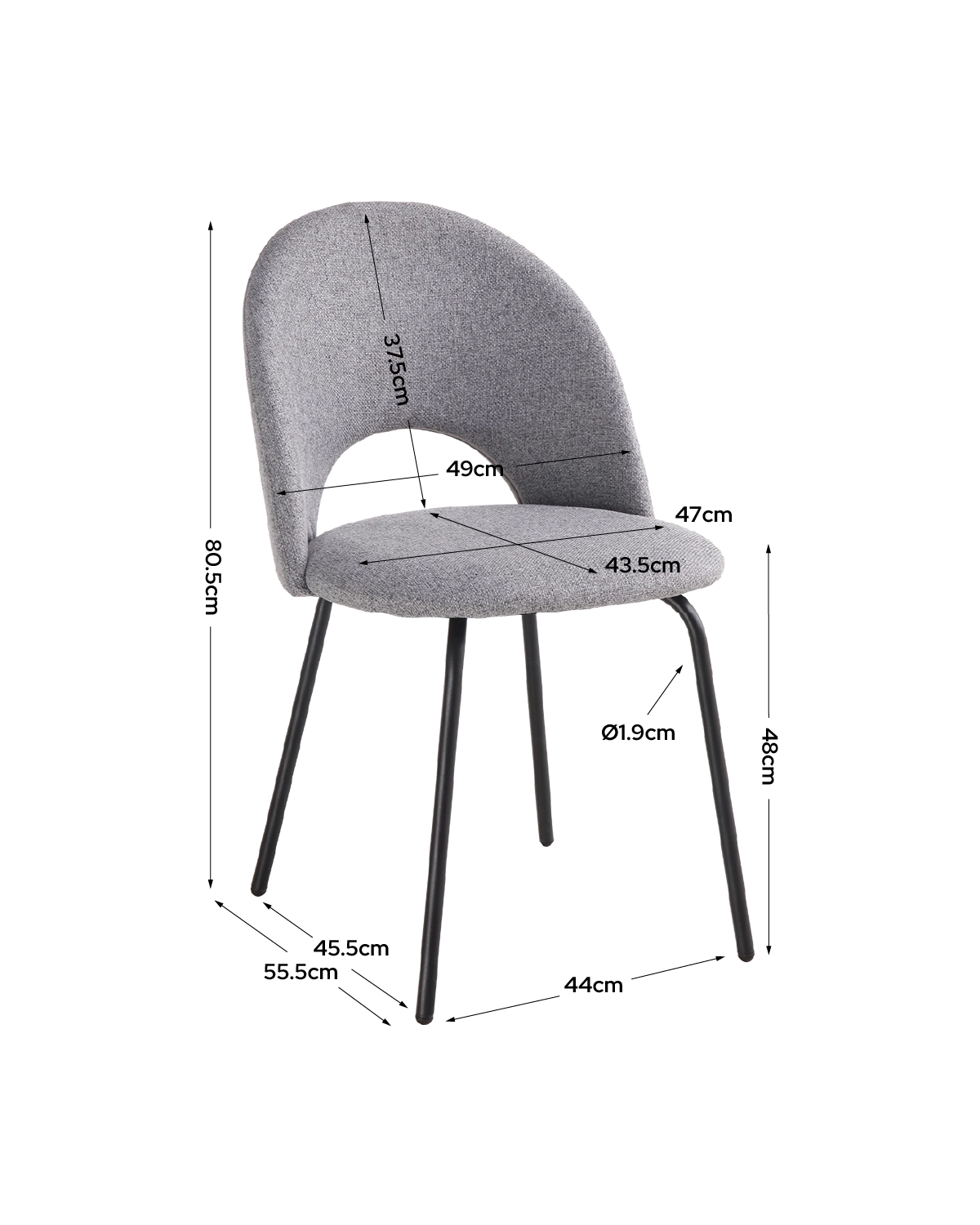 Silla de comedor tapizada Lupe