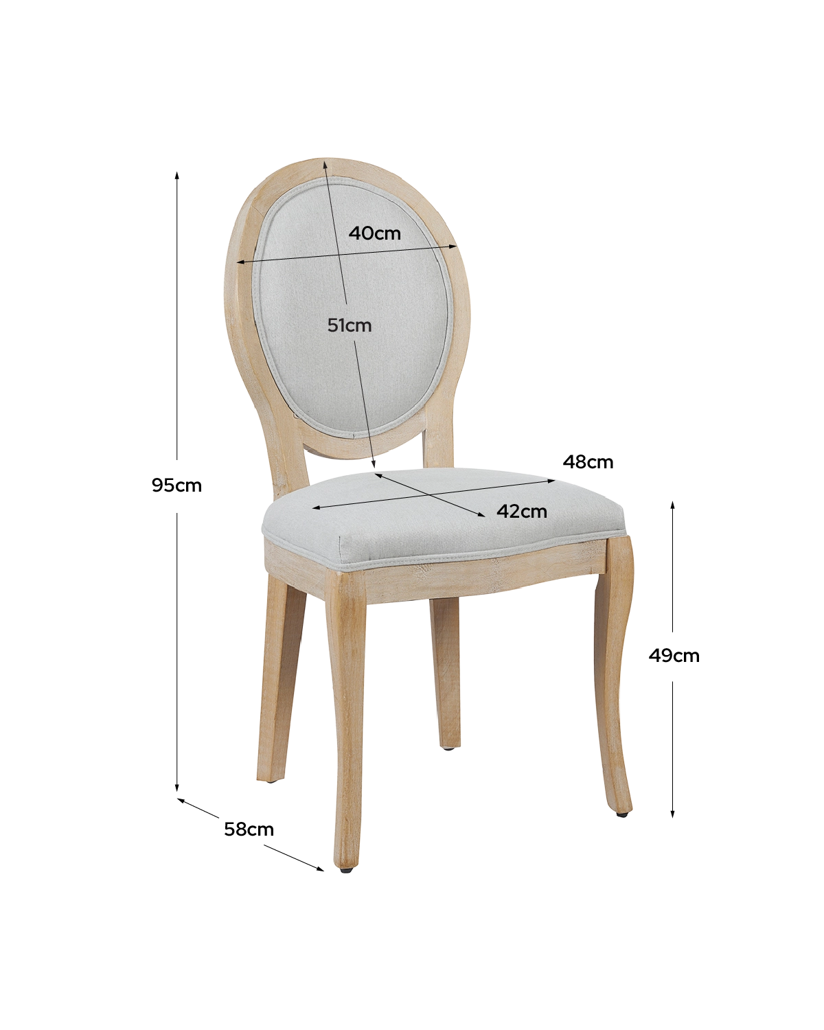 Set de 2 sillas de comedor tapizadas Lizzie