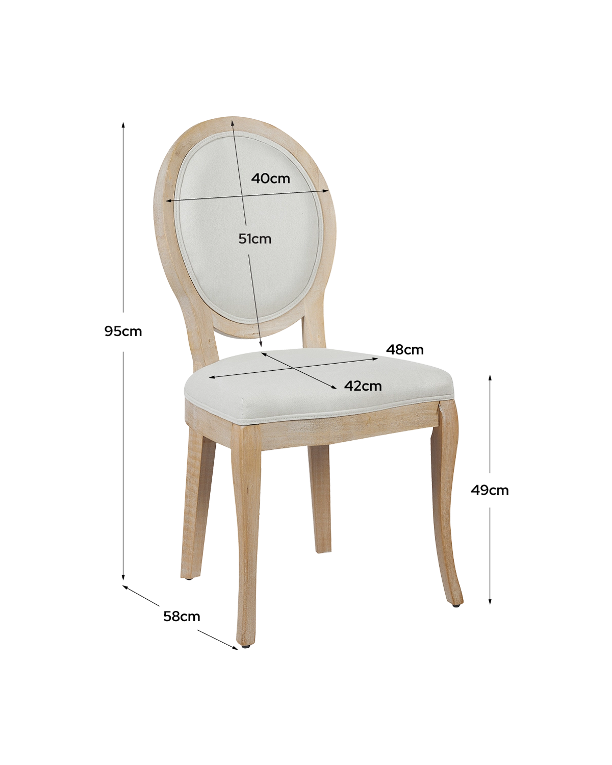 Set de 2 sillas de comedor tapizadas Lizzie