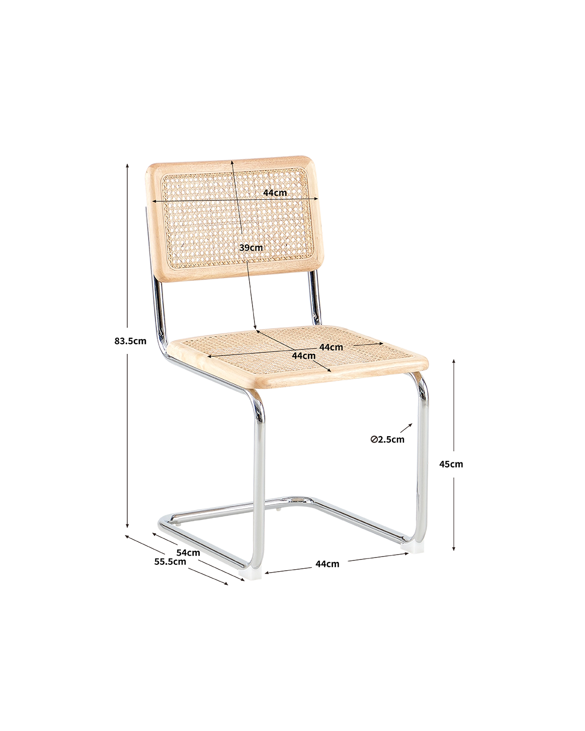 Set de 4 sillas de comedor en ratán Karyn