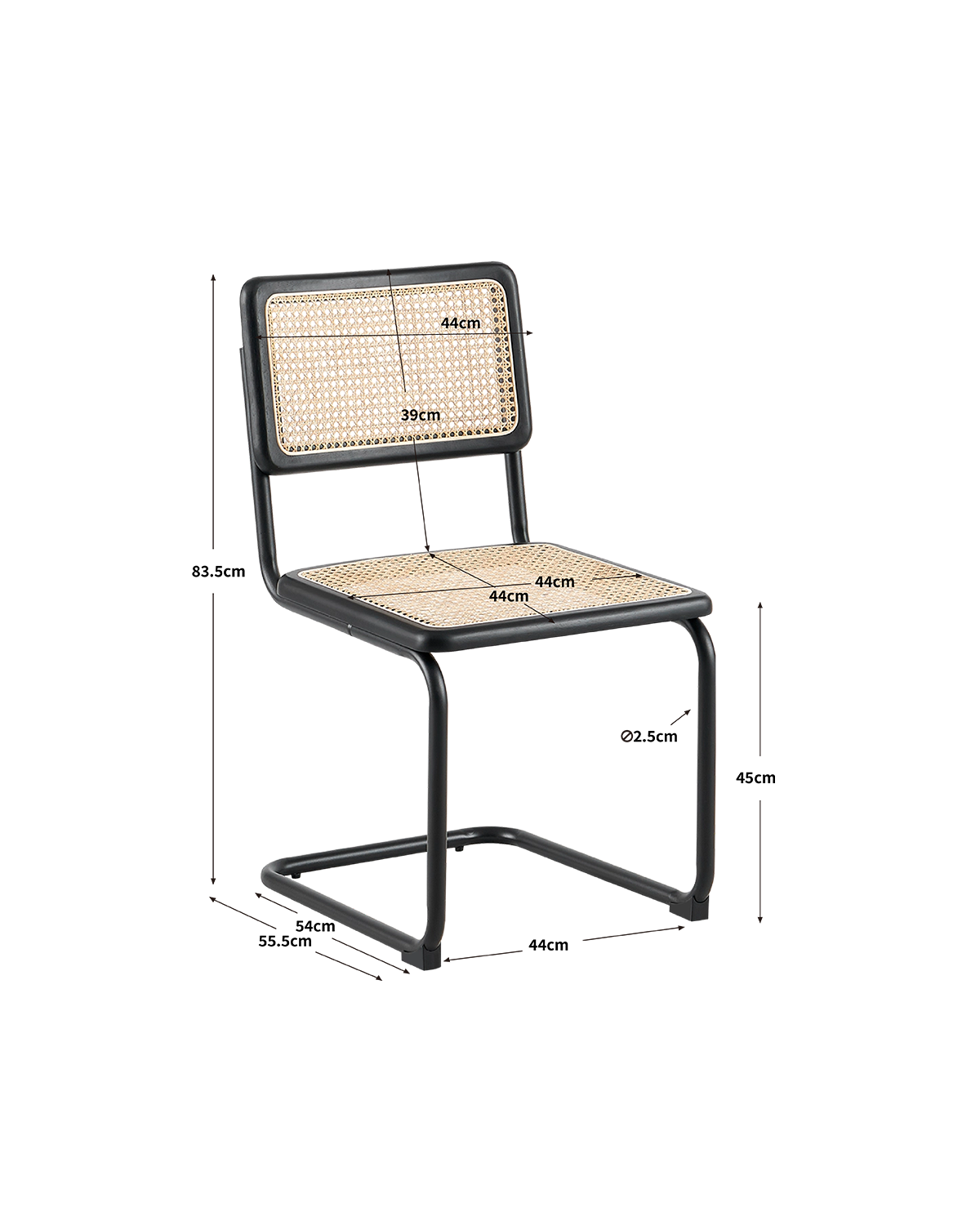 Set de 4 sillas de comedor en ratán Karyn