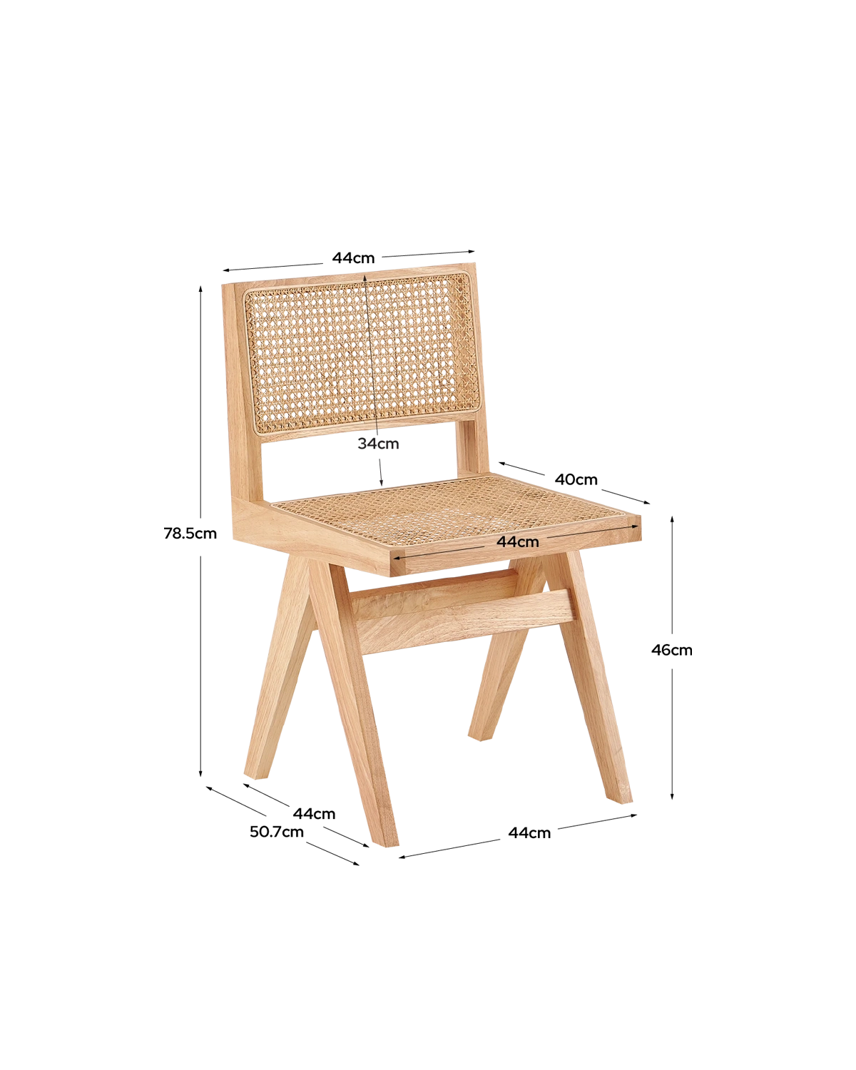 Set de 2 sillas de comedor en ratán Alana