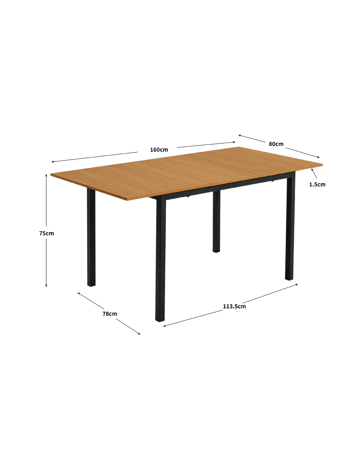 Mesa de comedor rectangular extensible Elba