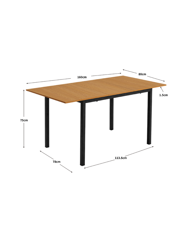 Mesa de comedor rectangular extensible Elba