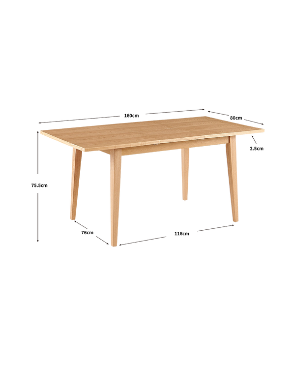 Mesa de comedor rectangular extensible Ebony