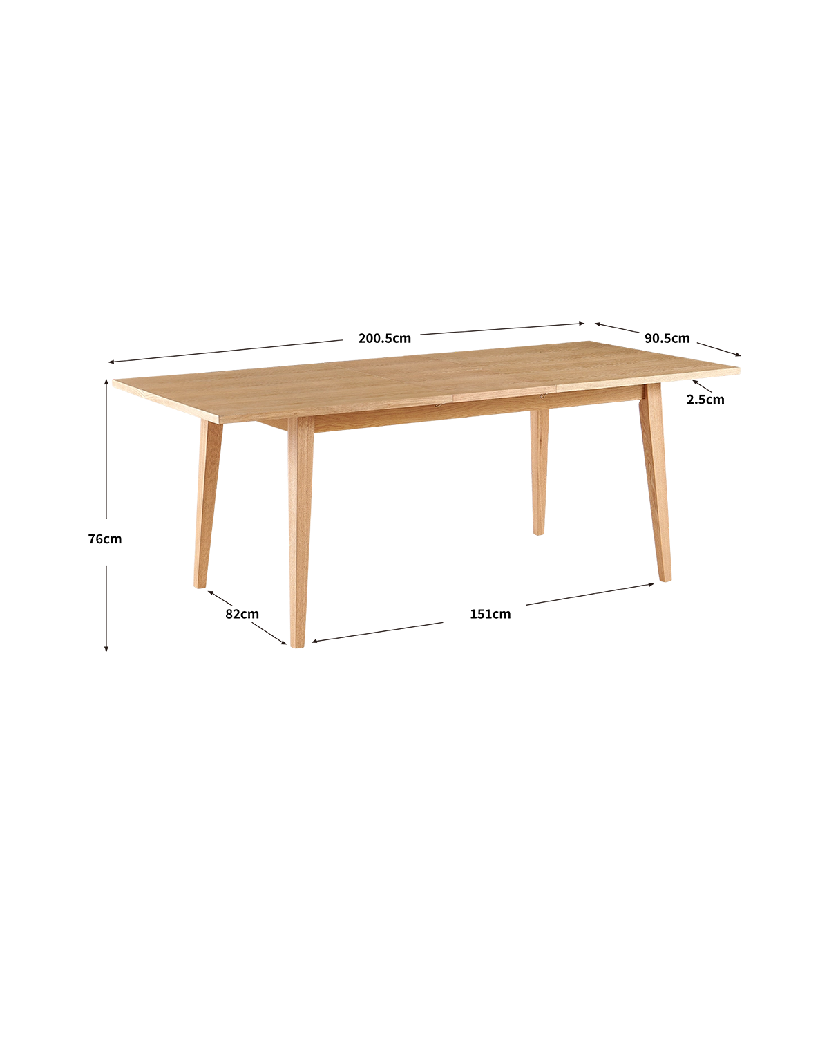 Mesa de comedor rectangular extensible Ebony