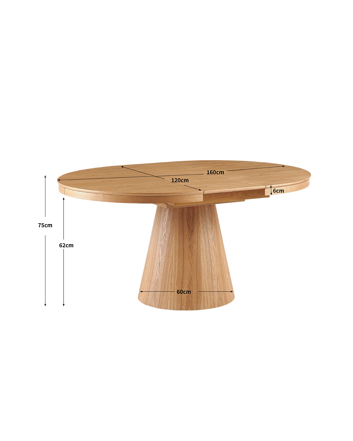 Mesa de comedor redonda extensible Cassie