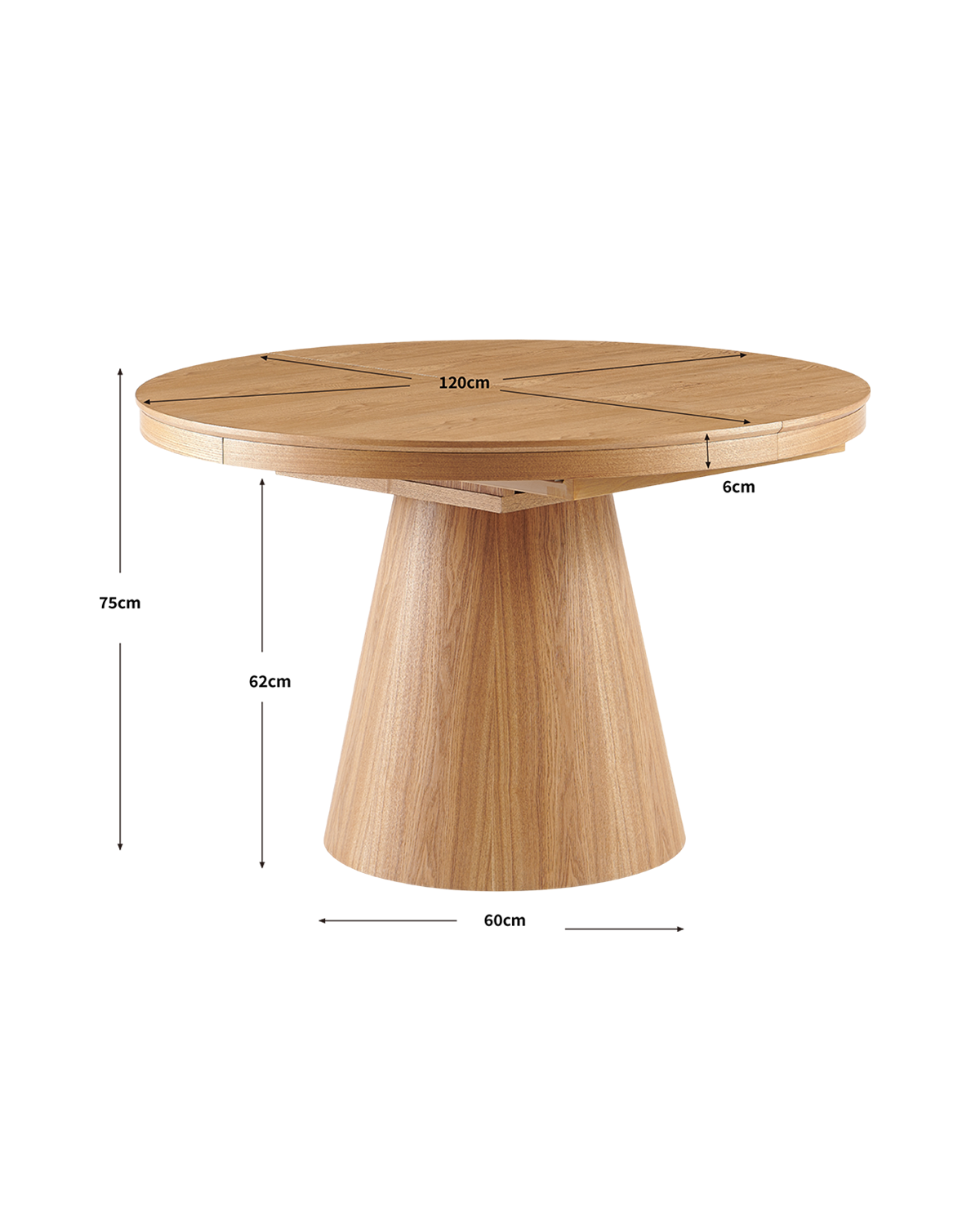 Mesa de comedor redonda extensible Cassie