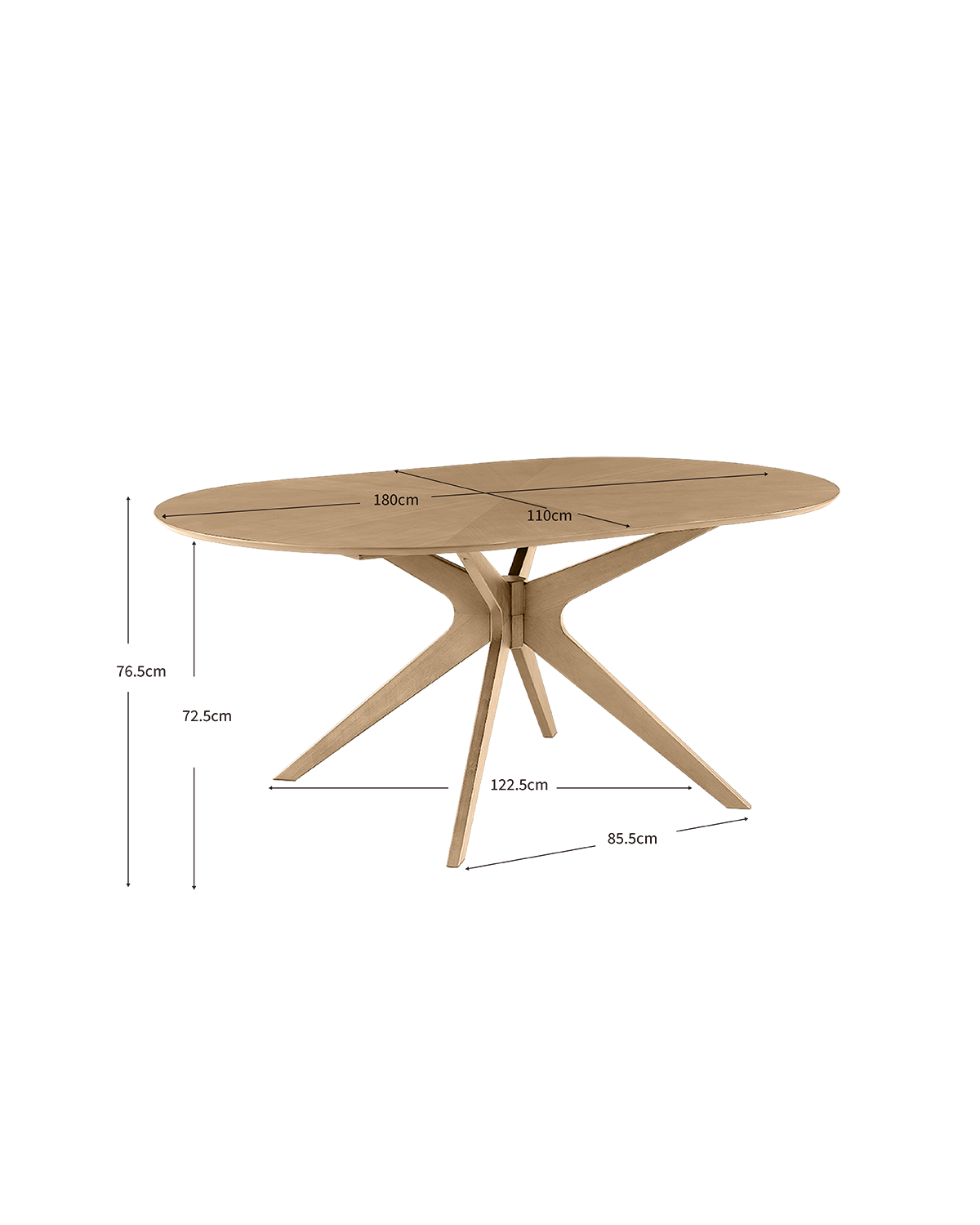 Mesa de comedor ovalada Gina