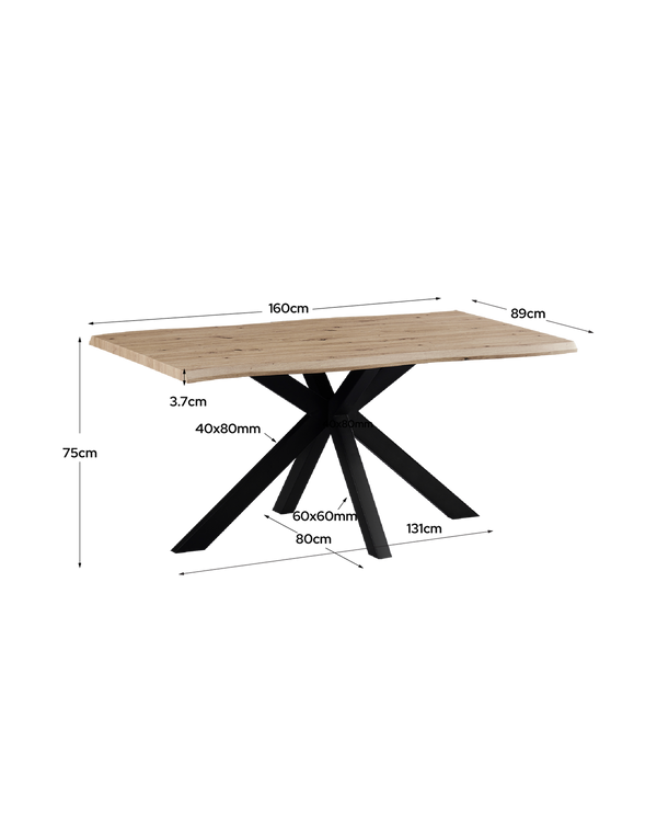 Mesa de comedor de sobre irregular Thelma