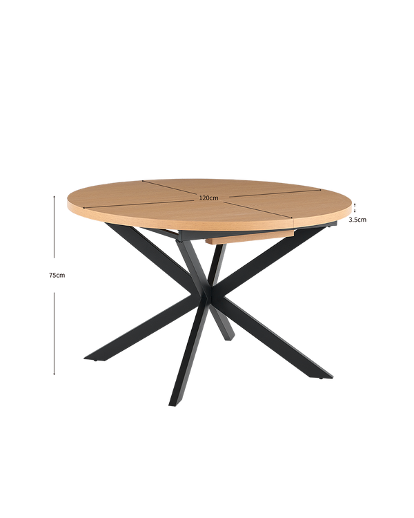 Mesa de comedor redonda extensible Elvia