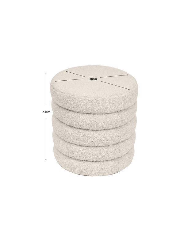 Puff con almacenaje tapizado en teddy Effie