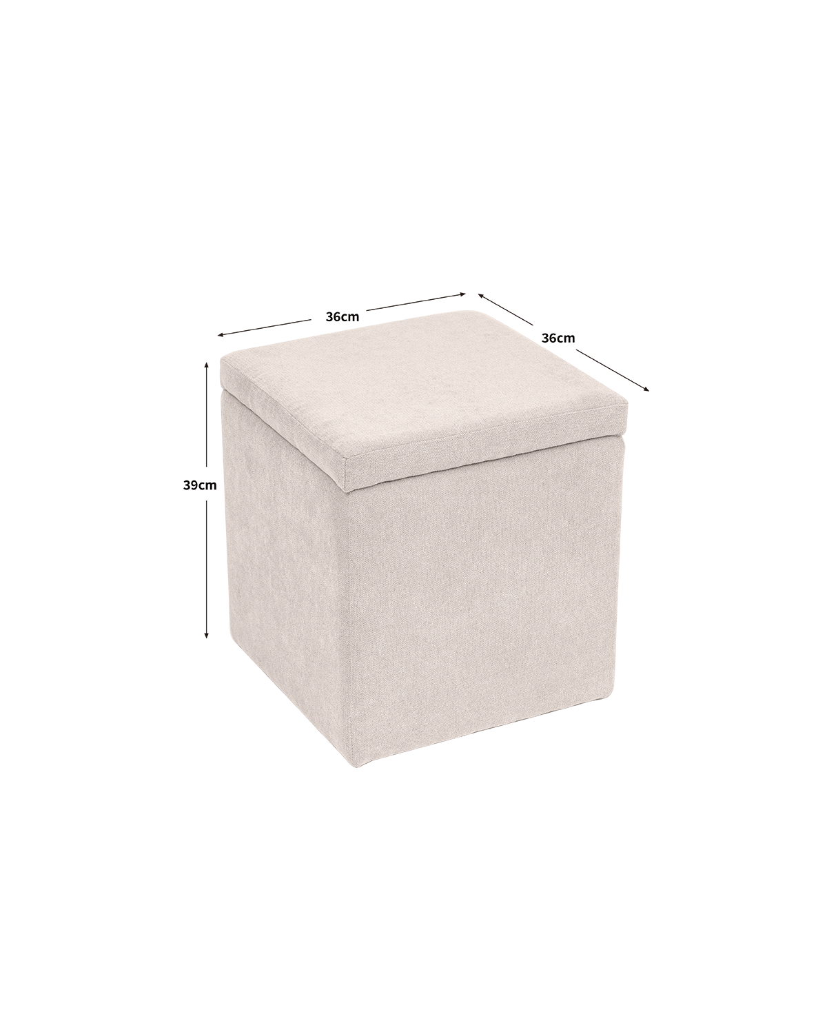 Puff con almacenaje tapizado Jayne