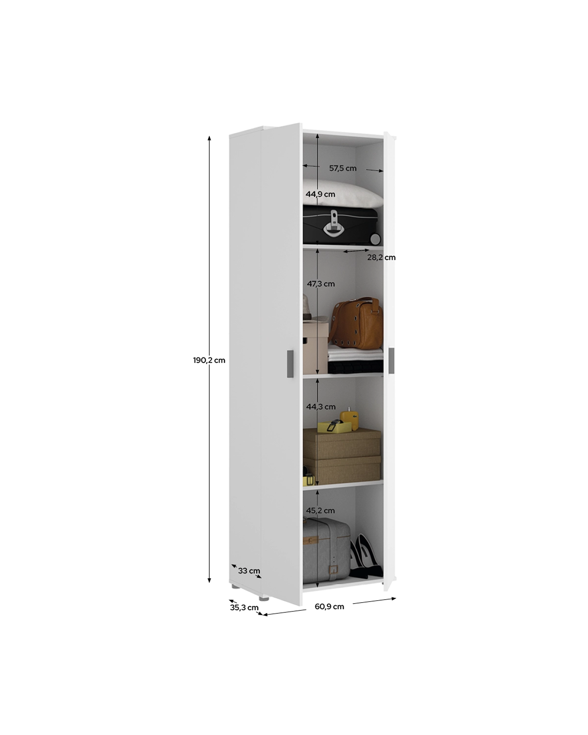 Armario multiusos de puertas batientes Fit