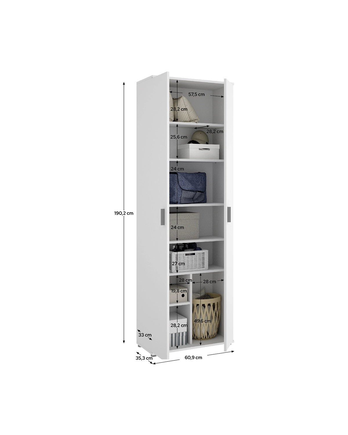 Armario multiusos de puertas batientes Fit