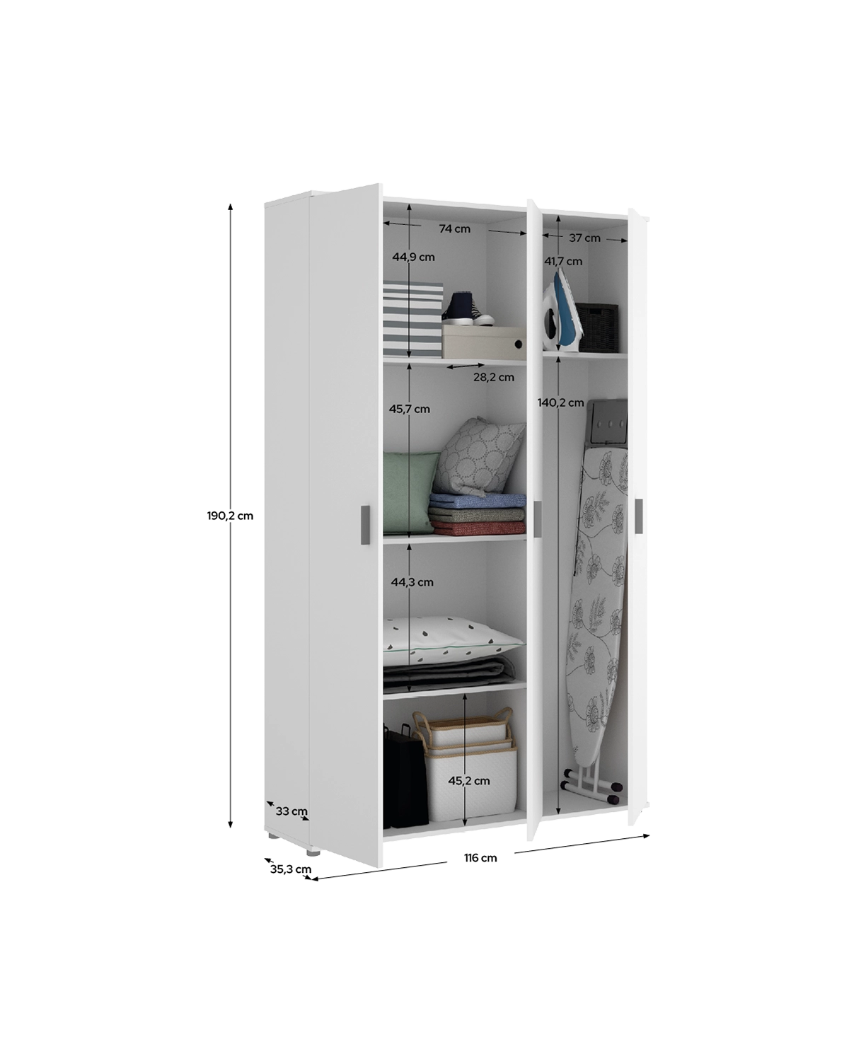 Armario multiusos de puertas batientes Fit