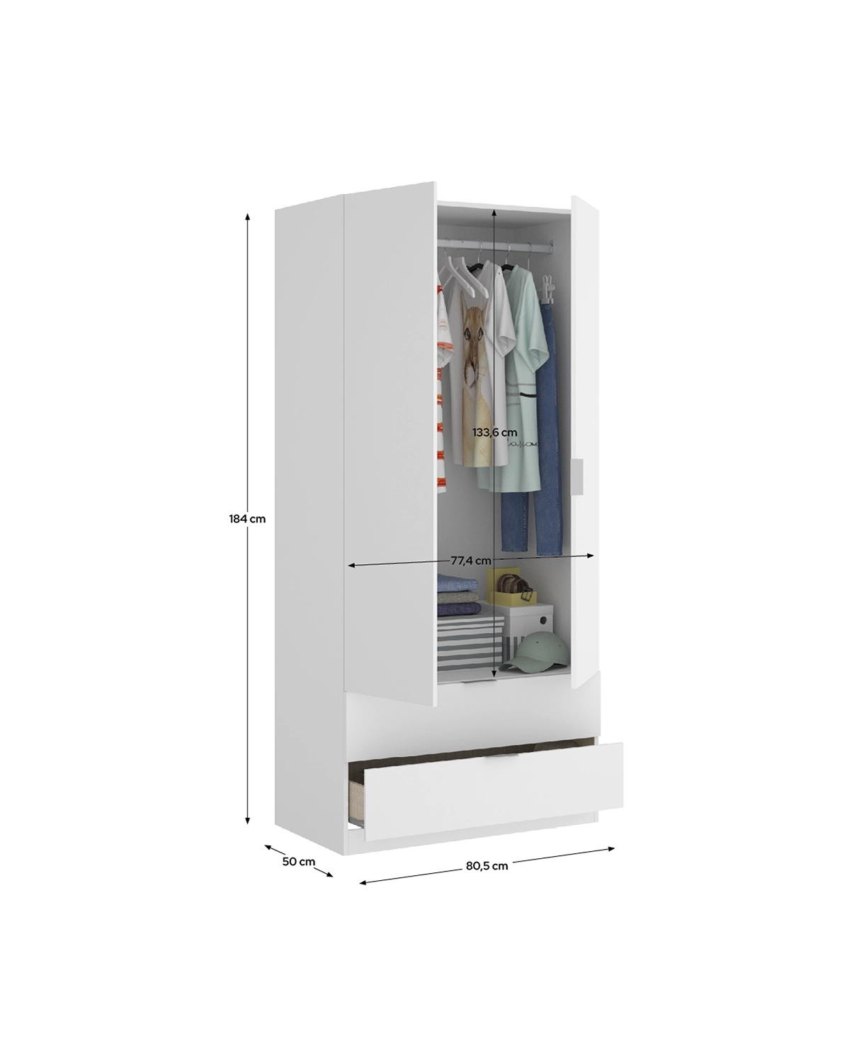 Armario de puertas batientes y cajones Essen