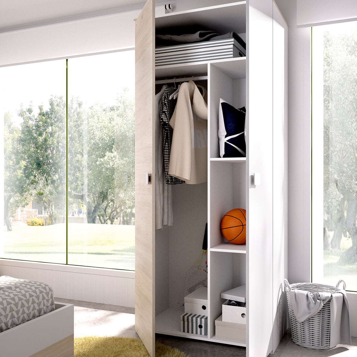 Pack ahorro juvenil Habitación completa Dina con Colchón Nova 90 x 190 cm y Somier