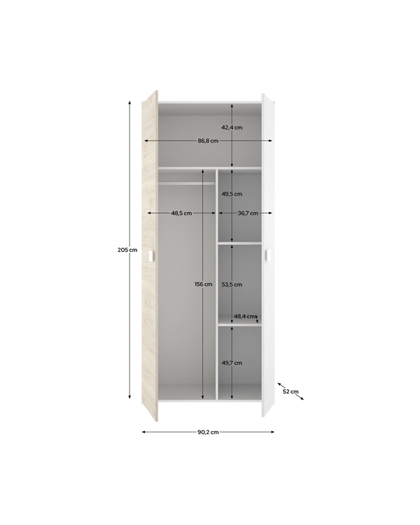 Armario de puertas batientes Dina