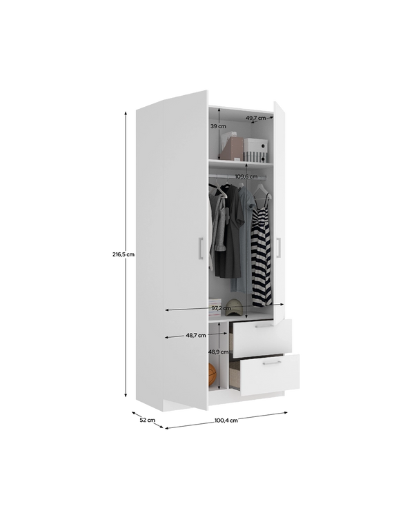 Armario de puertas batientes y cajones Maxi