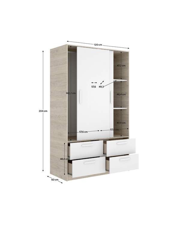 Armario de puertas correderas y cajones Slide