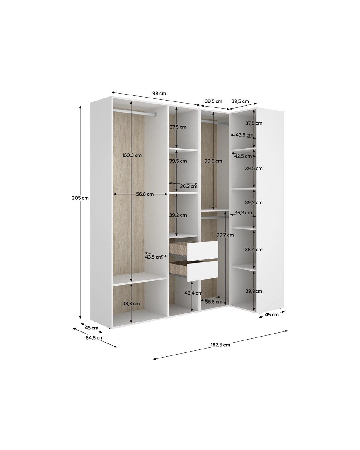 Módulo vestidor rinconero Suit