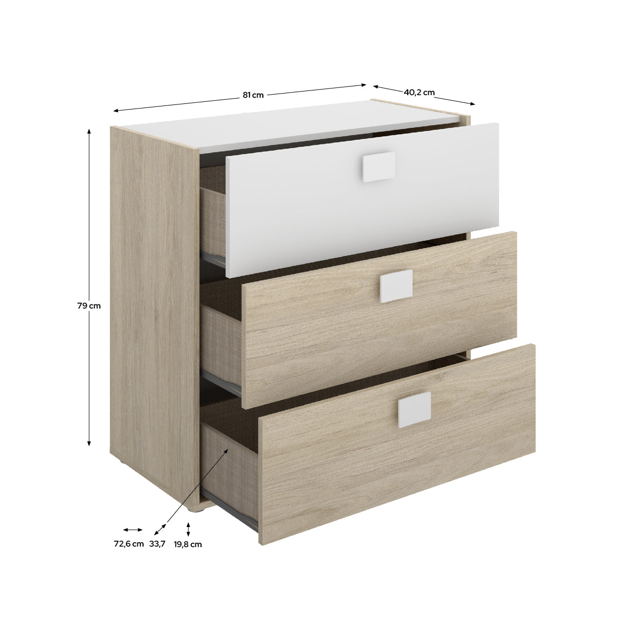 Pack ahorro juvenil Habitación completa Dina con Colchón Nova 90 x 190 cm y Somier