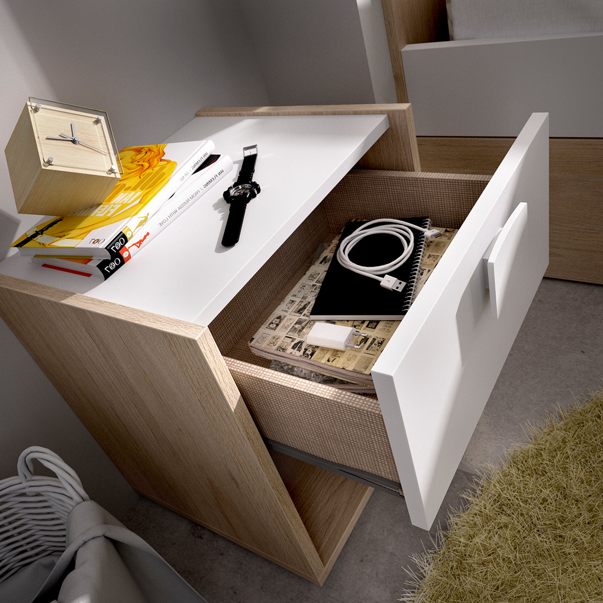 Pack ahorro juvenil Habitación completa Dina con Colchón Nova 90 x 190 cm y Somier