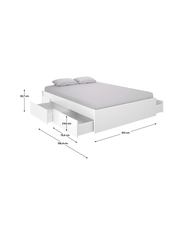 Cama matrimonio con cajones Alice
