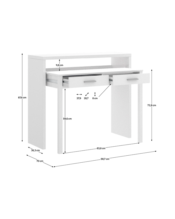 Mesa escritorio/consola extensible Seven