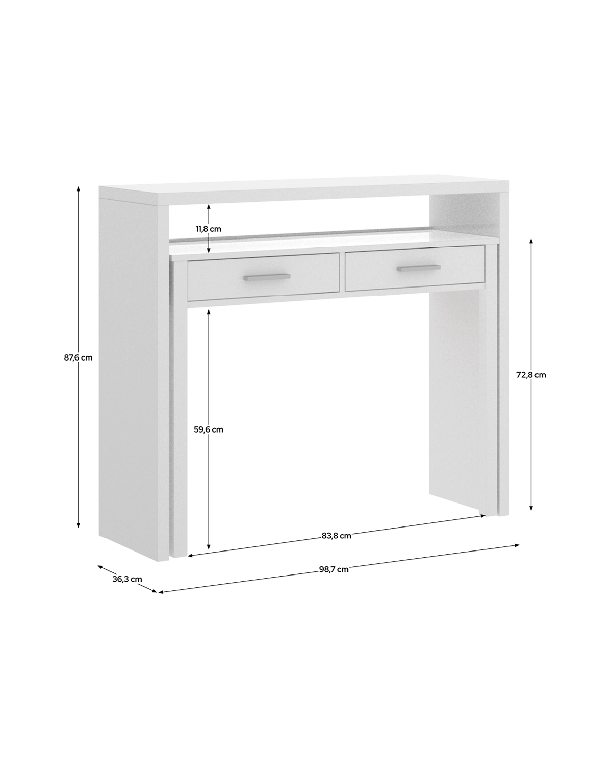 Mesa escritorio/consola extensible Seven