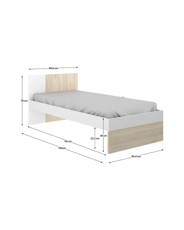 Cama individual con cabecero Dina