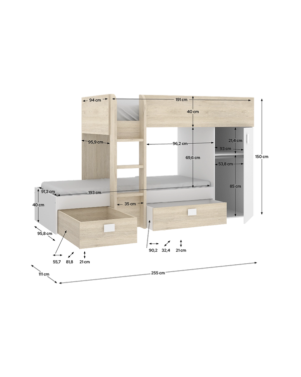 Cama tren reversible Move