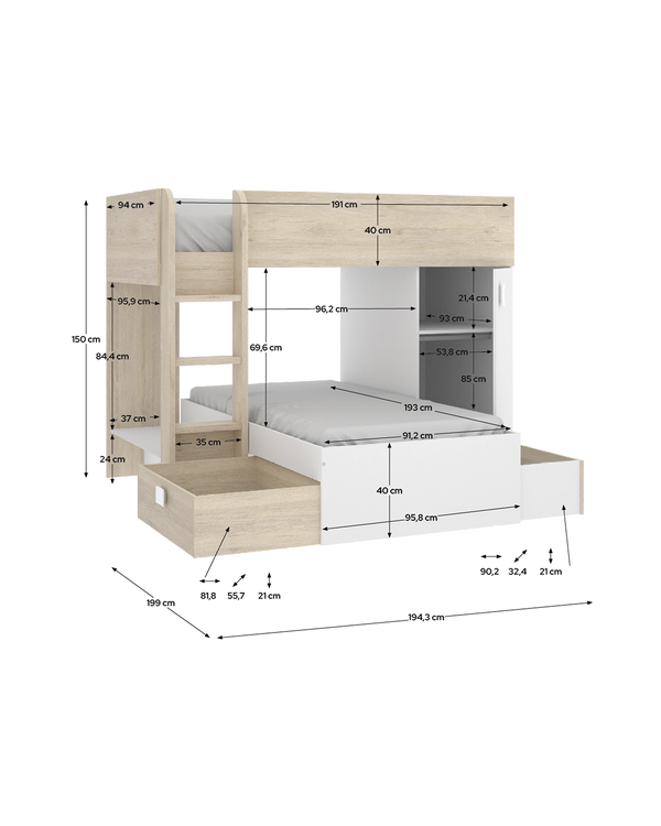 Cama tren reversible Move