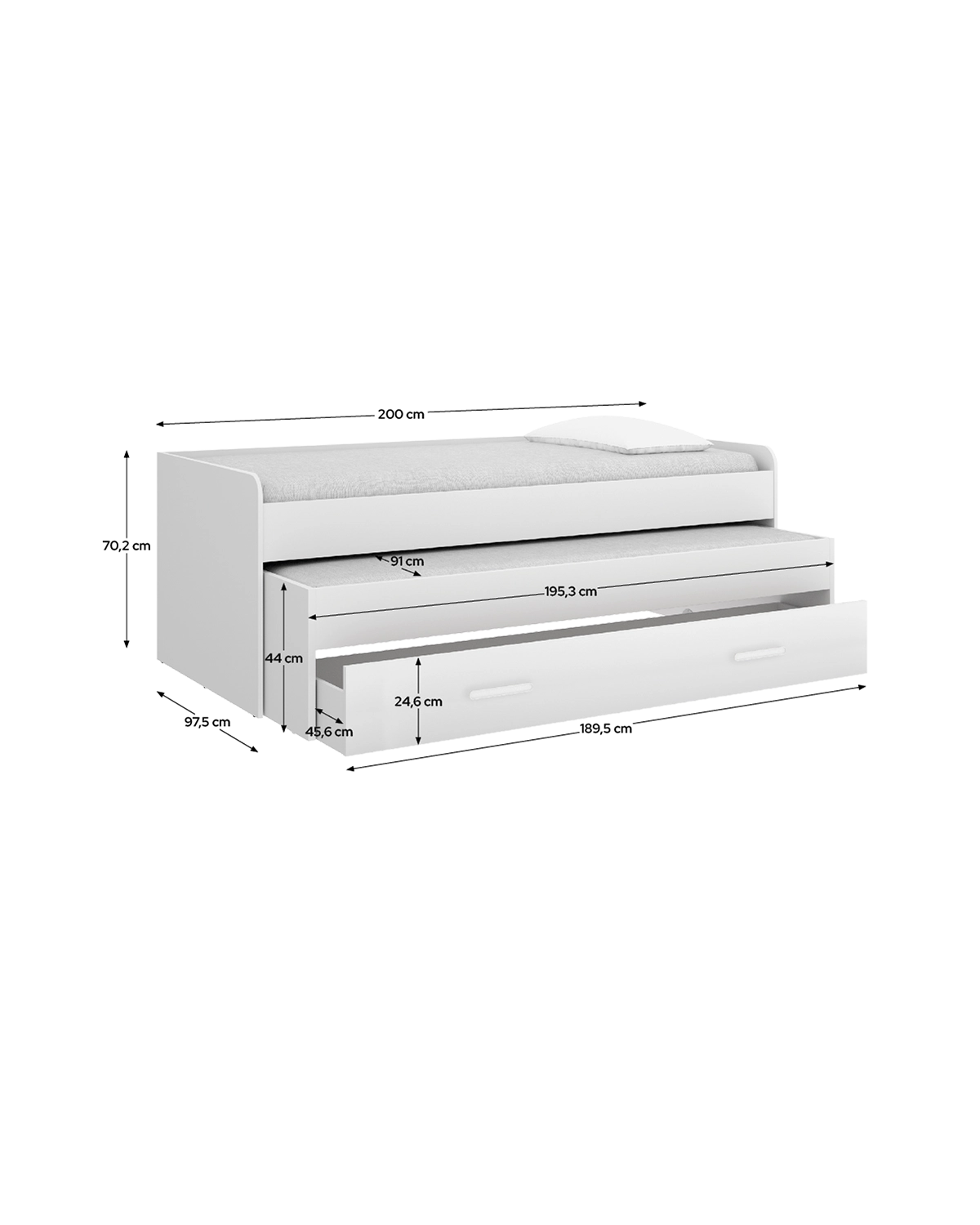 Cama nido con almacenaje Pema