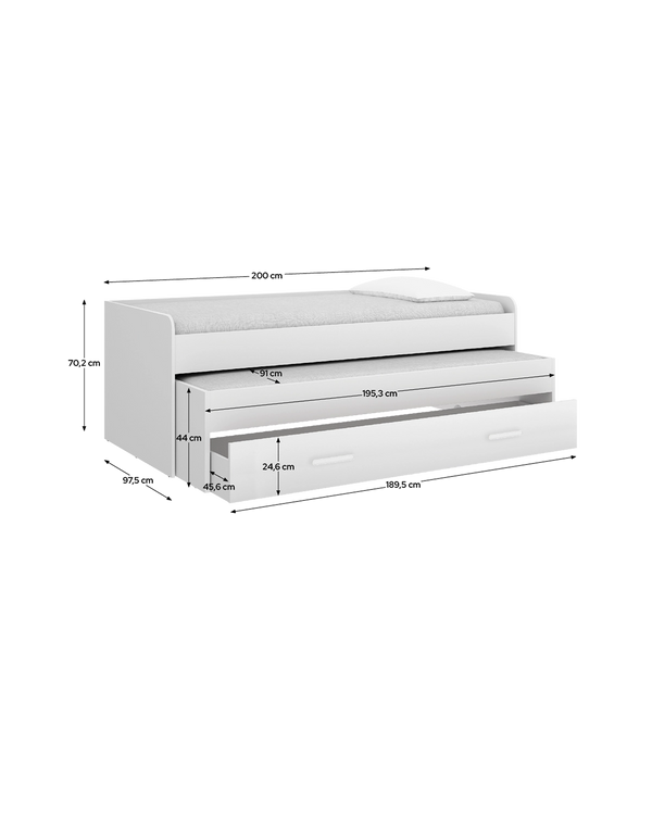 Cama nido con almacenaje Pema