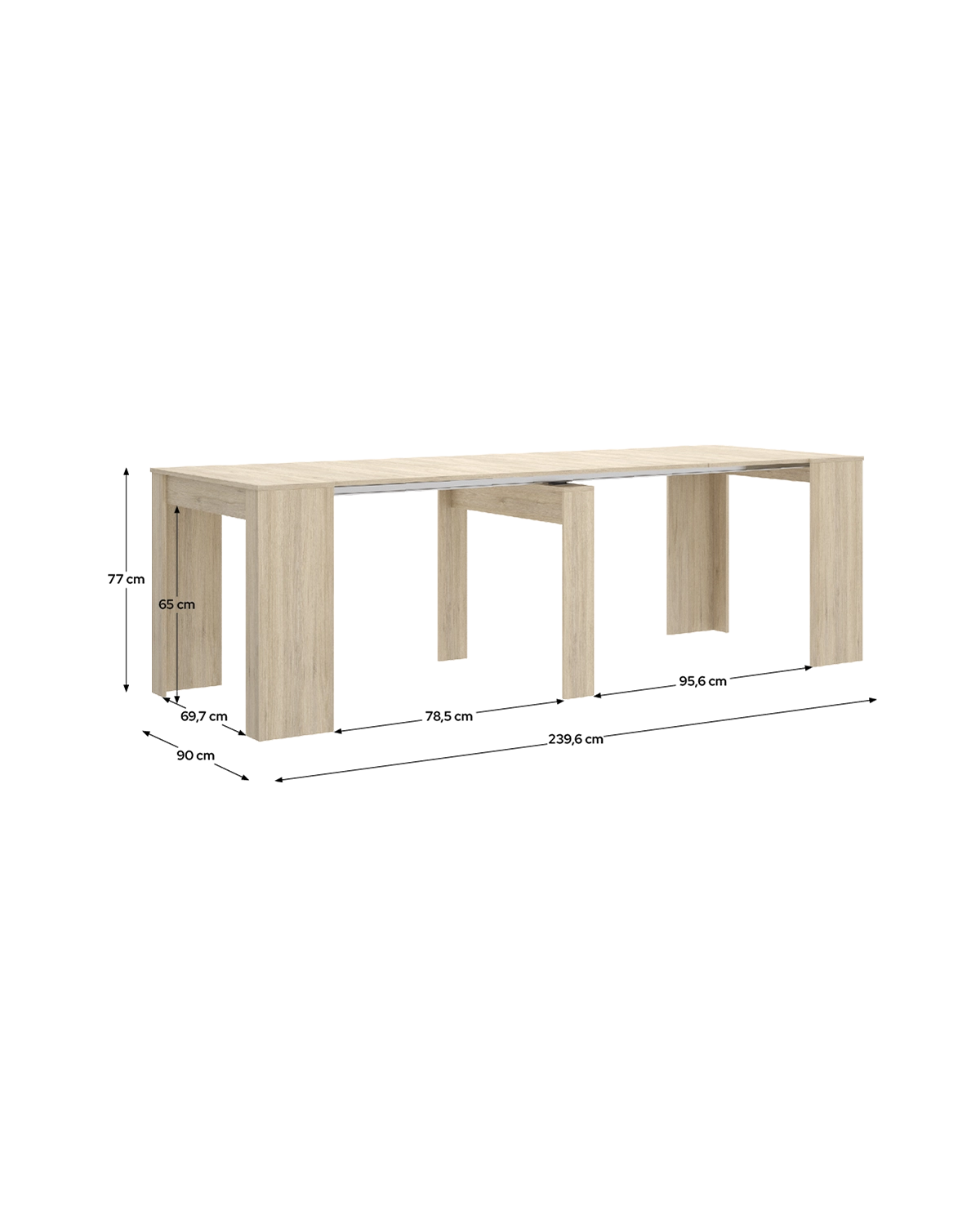 Pack ahorro de mesa extensible Kiona y sillas Manuela