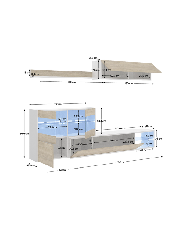 Mueble salón con luz Uma