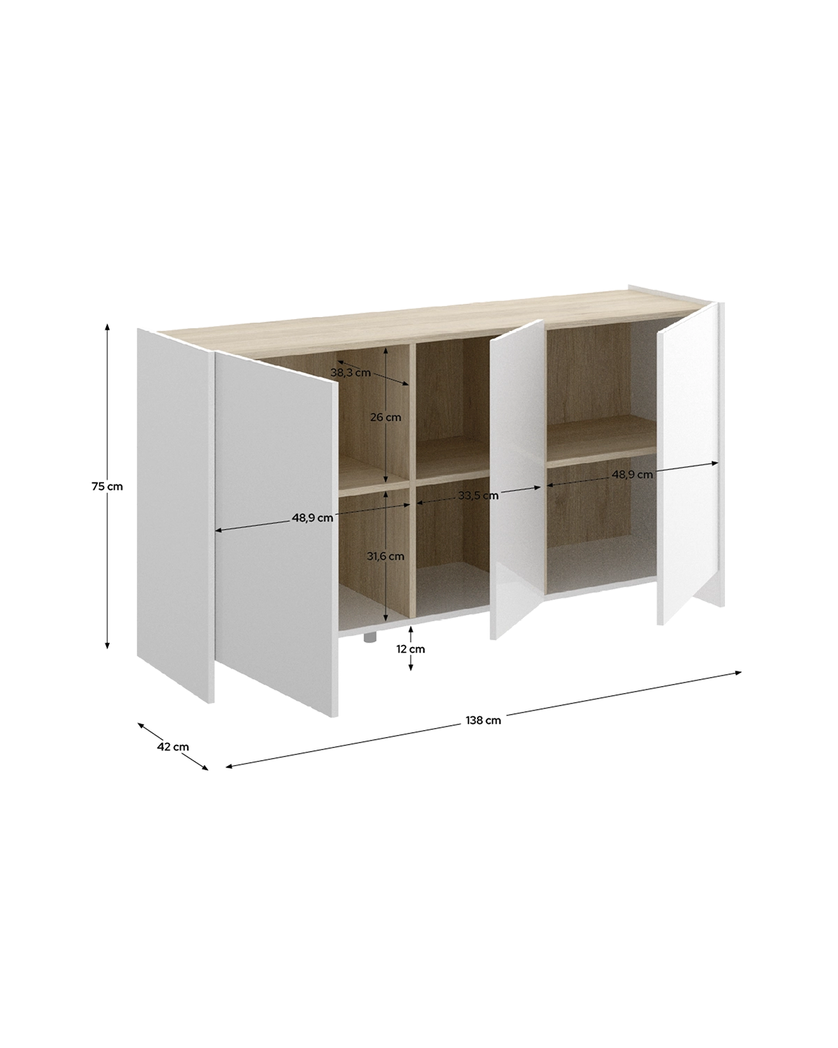 Aparador con parte superior reversible Kloe