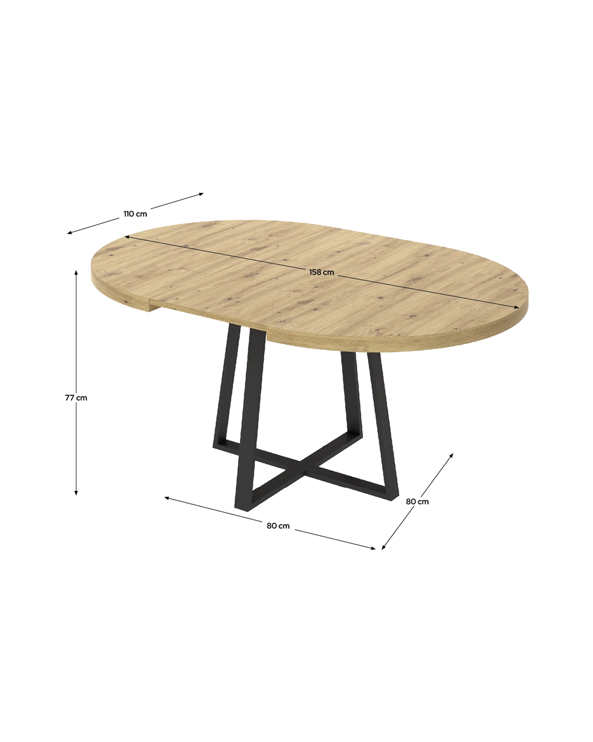 Mesa de comedor redonda extensible Duna