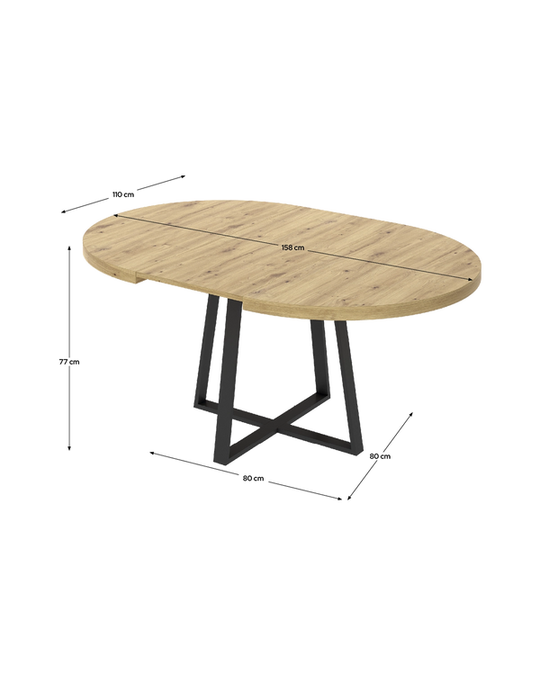 Mesa de comedor redonda extensible Duna