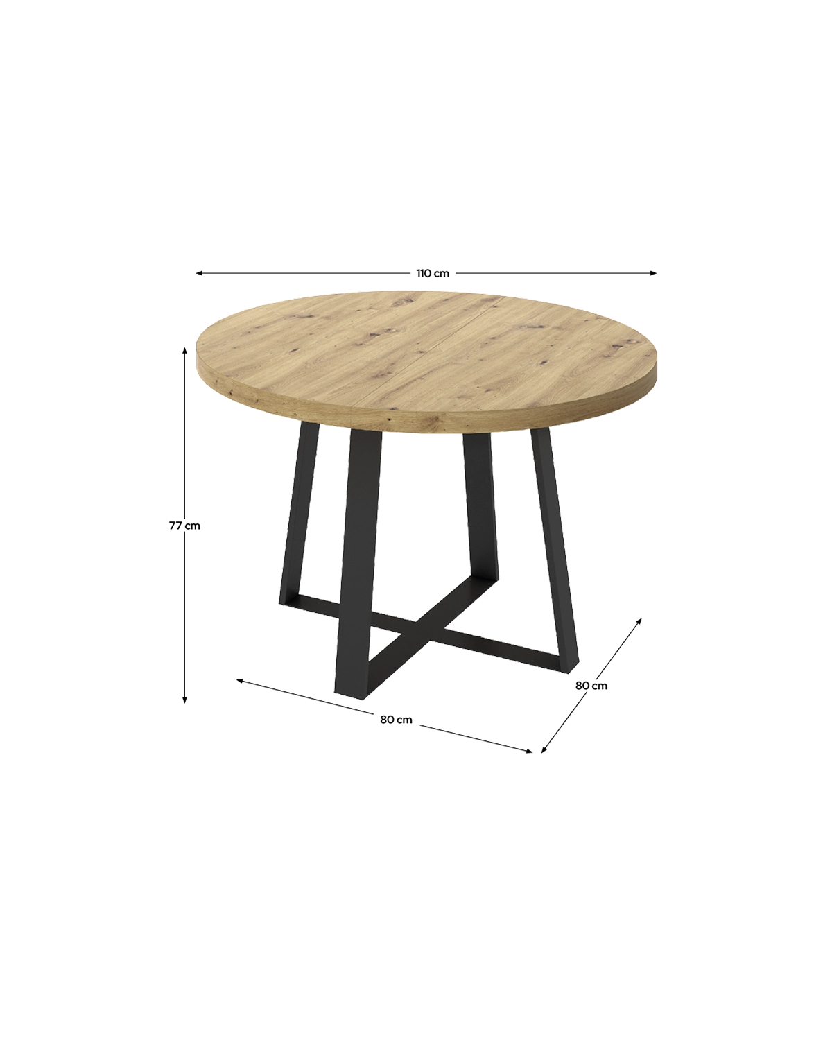 Mesa de comedor redonda extensible Duna