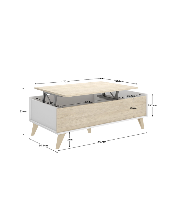 Mesa de centro elevable Ness